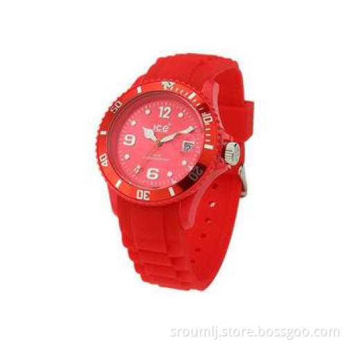 Red Ice Watch Silicone Wristband Watch For Youth , Custom S